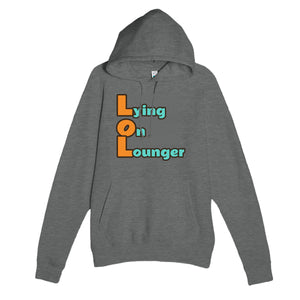 Lying on Lounger — funny graphite heather unisex hoodie