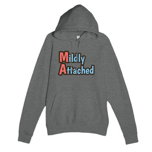 Mildly Attached — funny graphite heather unisex hoodie