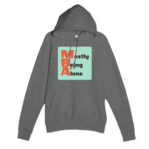 Mostly Being Alone — funny graphite heather unisex hoodie