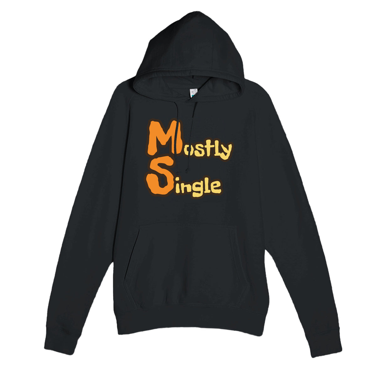 Mostly Single — funny black unisex hoodie