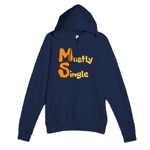 Mostly Single — funny navy unisex hoodie