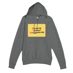 Meeting Versus Productivity — funny graphite heather unisex hoodie