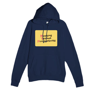 Meeting Versus Productivity — funny navy unisex hoodie