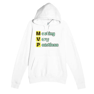 Meeting Very Pointless — funny white unisex hoodie