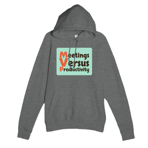 Meetings Versus Productivity — funny graphite heather unisex hoodie
