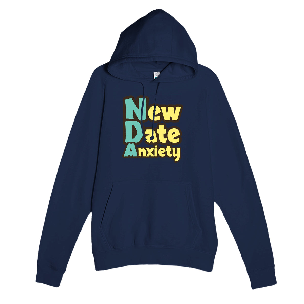 New Date Anxiety — funny navy unisex hoodie