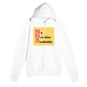 No Decision Available — funny white unisex hoodie