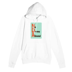 No Drama Allowed — funny white unisex hoodie