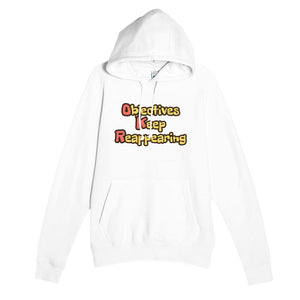 Objectives Keep Reappearing — funny white unisex hoodie