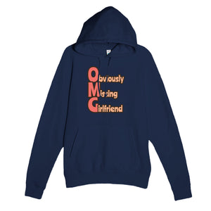 Obviously Missing Girlfriend — funny navy unisex hoodie