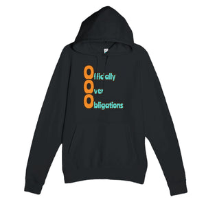 Officially Over Obligations — funny black unisex hoodie
