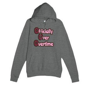 Officially Over Overtime — funny graphite heather unisex hoodie