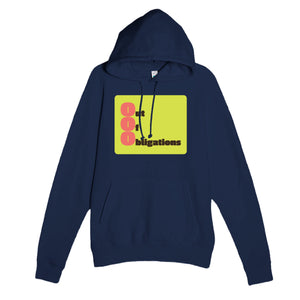 Out Of Obligations — funny navy unisex hoodie