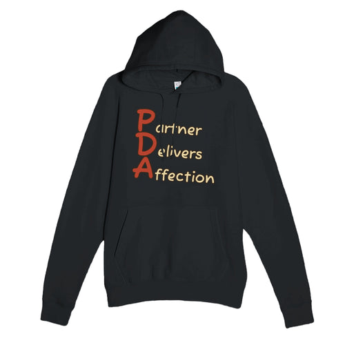 Partner Delivers Affection — funny black unisex hoodie
