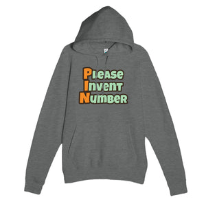 Please Invent Number — funny graphite heather unisex hoodie