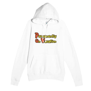 Permanently on Vacation — funny white unisex hoodie