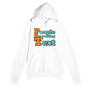People Presenting Text — funny white unisex hoodie