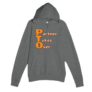 Partner Takes Over — funny graphite heather unisex hoodie