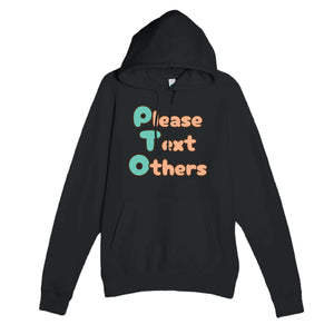 Please Text Others — funny black unisex hoodie