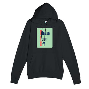 Please Turn Off — funny black unisex hoodie