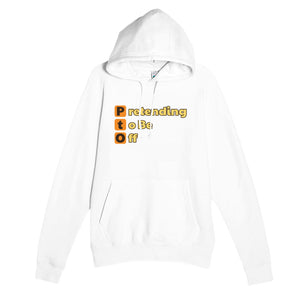 Pretending to Be Off — funny white unisex hoodie