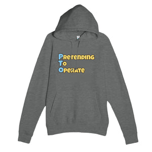 Pretending To Operate — funny graphite heather unisex hoodie