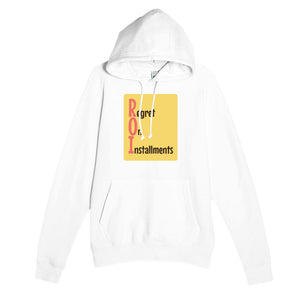 Regret On Installments — funny white unisex hoodie