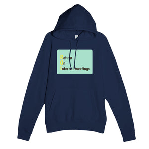 Return On Internal-meetings — funny navy unisex hoodie