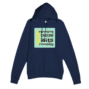 Regretting Social Visits Promptly — funny navy unisex hoodie