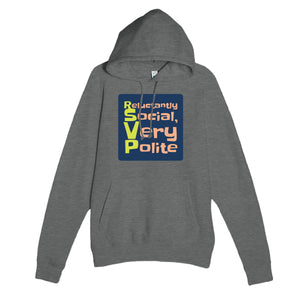 Reluctantly Social, Very Polite — funny graphite heather unisex hoodie