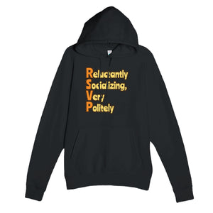 Reluctantly Socializing, Very Politely — funny black unisex hoodie