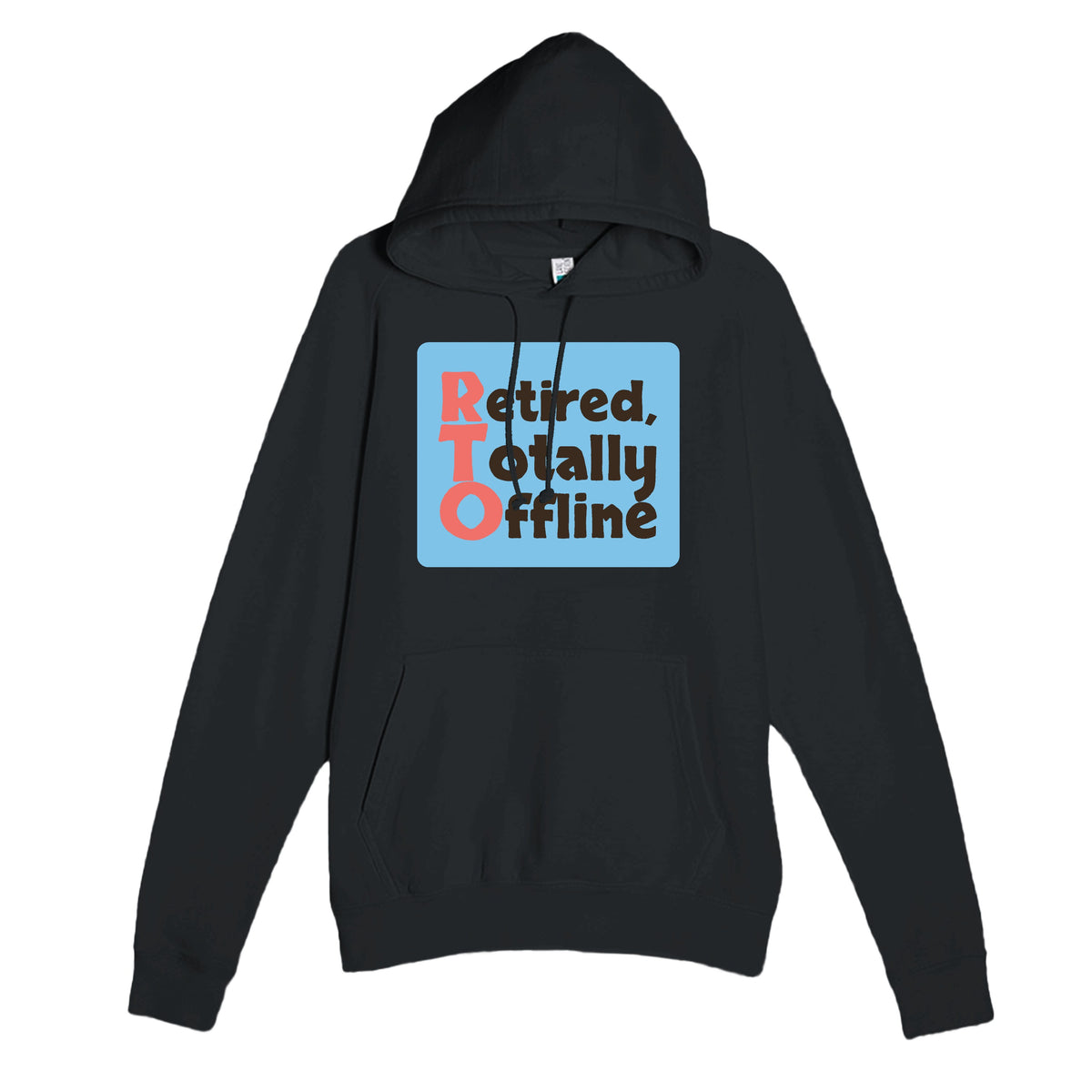 Retired, Totally Offline — funny black unisex hoodie