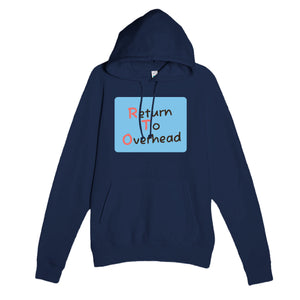 Return To Overhead — funny navy unisex hoodie