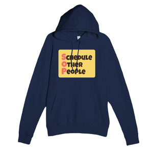 Schedule Other People — funny navy unisex hoodie