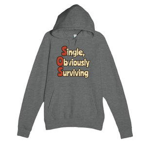 Single, Obviously Surviving — funny graphite heather unisex hoodie