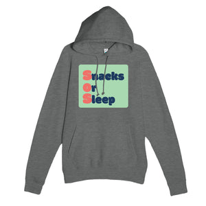 Snacks or Sleep — funny graphite heather unisex hoodie