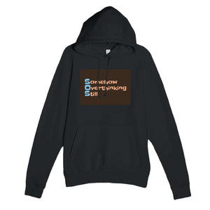 Somehow Overthinking Still — funny black unisex hoodie