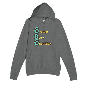 Spouse Over Shoulder — funny graphite heather unisex hoodie