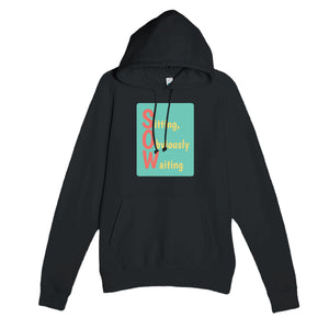 Sitting, Obviously Waiting — funny black unisex hoodie