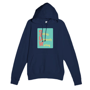 Sitting, Obviously Waiting — funny navy unisex hoodie