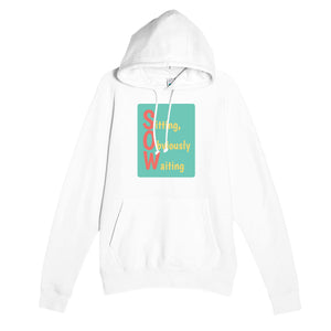 Sitting, Obviously Waiting — funny white unisex hoodie