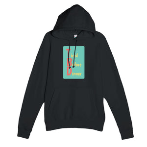 Tired Before Dinner — funny black unisex hoodie