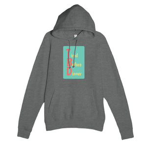 Tired Before Dinner — funny graphite heather unisex hoodie