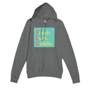 Touch. Love. Cuddle. — funny graphite heather unisex hoodie
