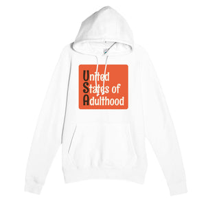 United States of Adulthood — funny white unisex hoodie