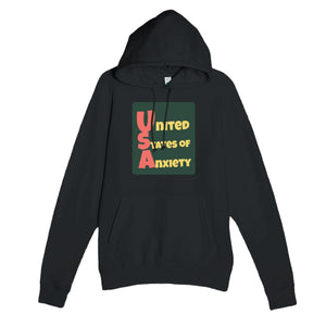 United States of Anxiety — funny black unisex hoodie
