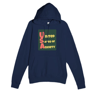 United States of Anxiety — funny navy unisex hoodie