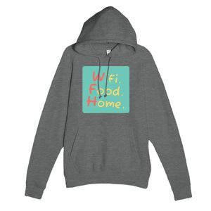 WiFi. Food. Home. — funny graphite heather unisex hoodie