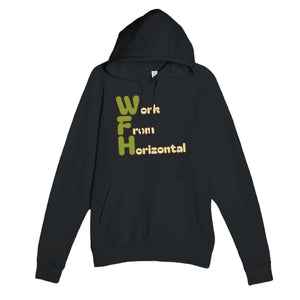 Work From Horizontal — funny black unisex hoodie
