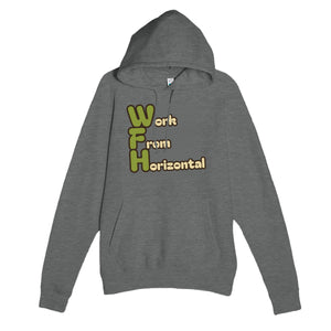 Work From Horizontal — funny graphite heather unisex hoodie